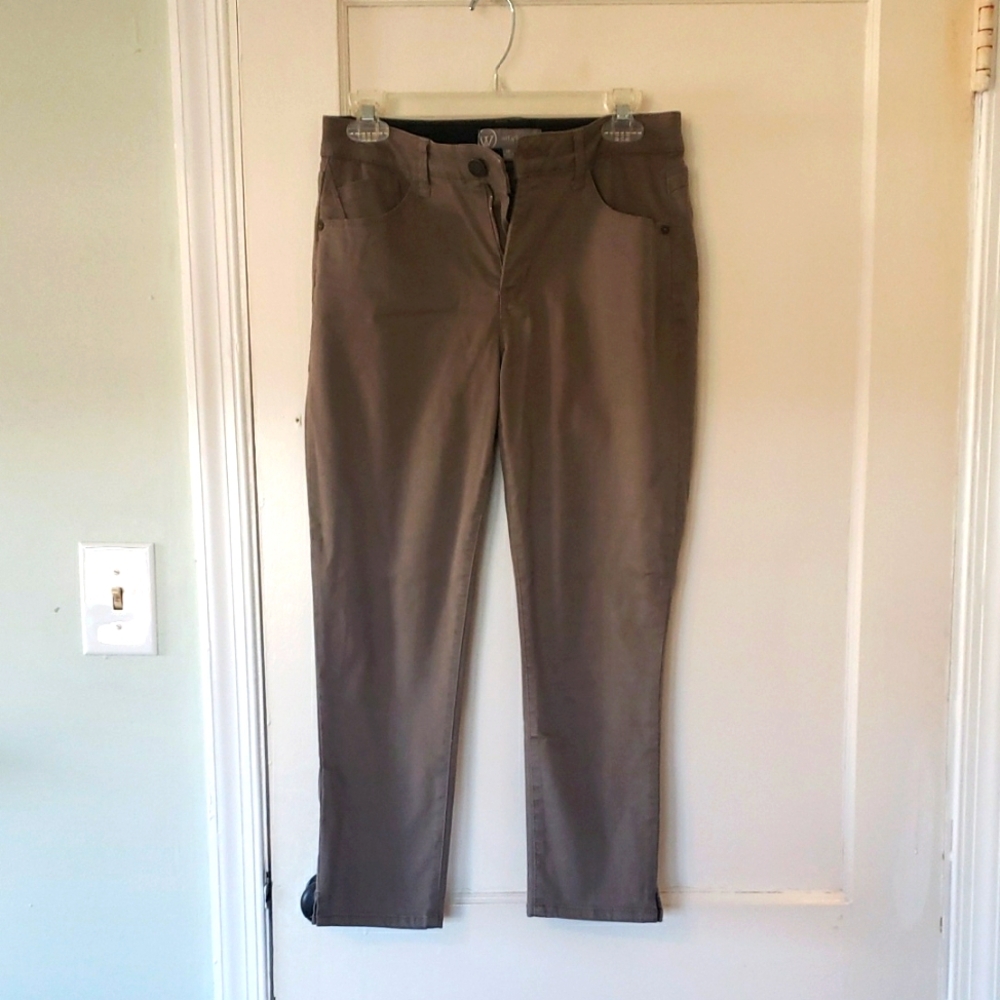 Brownish Gray Stretchy Ankle Pants Skinny Jeams Wit And Wisdom Soze 4p